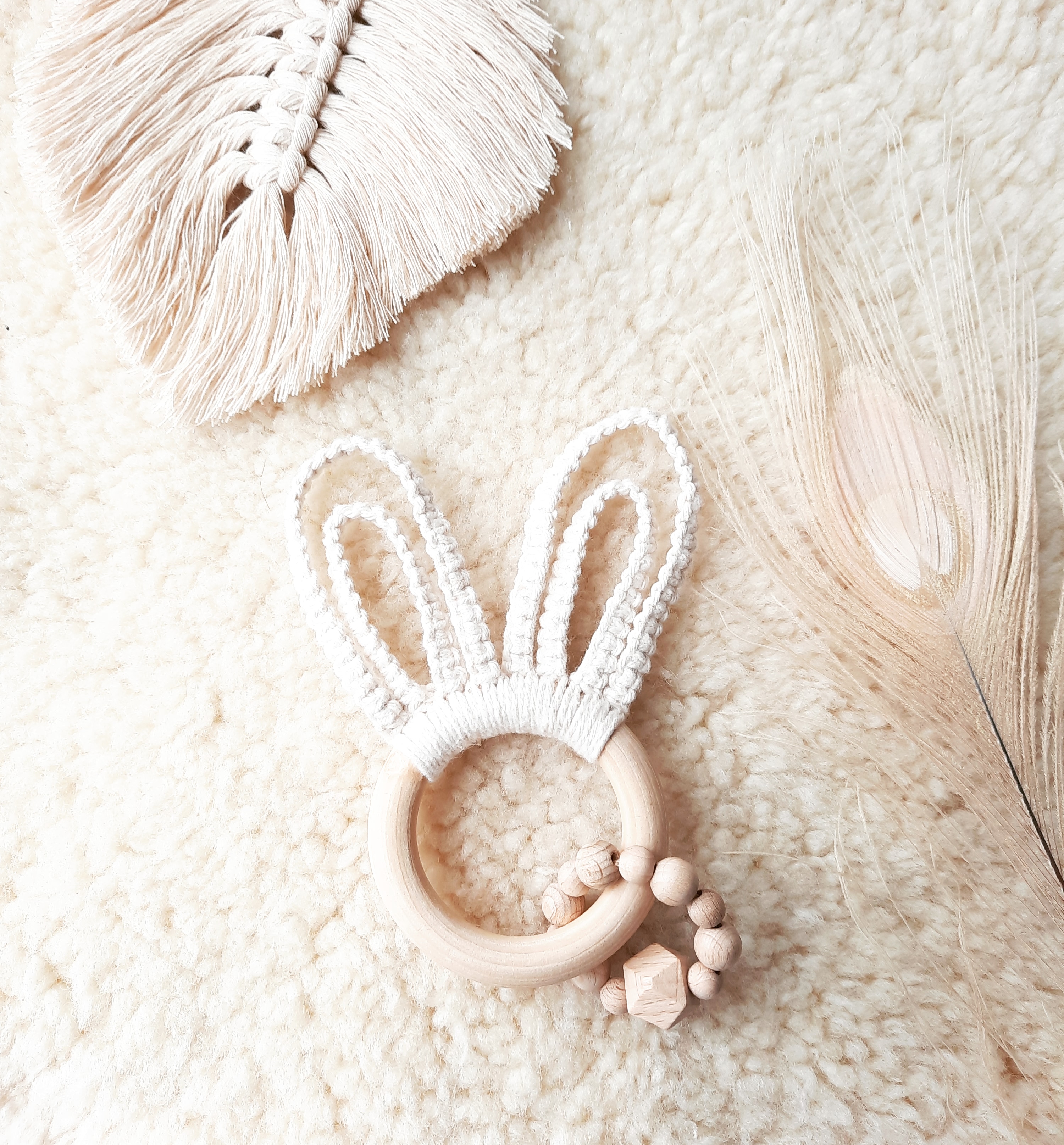 Boho-Baby Bunny Ears Double in Creme